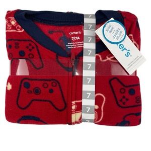 Carters Footless One Piece Fleece Video Game Sleeper Pajamas Size 7 NWT